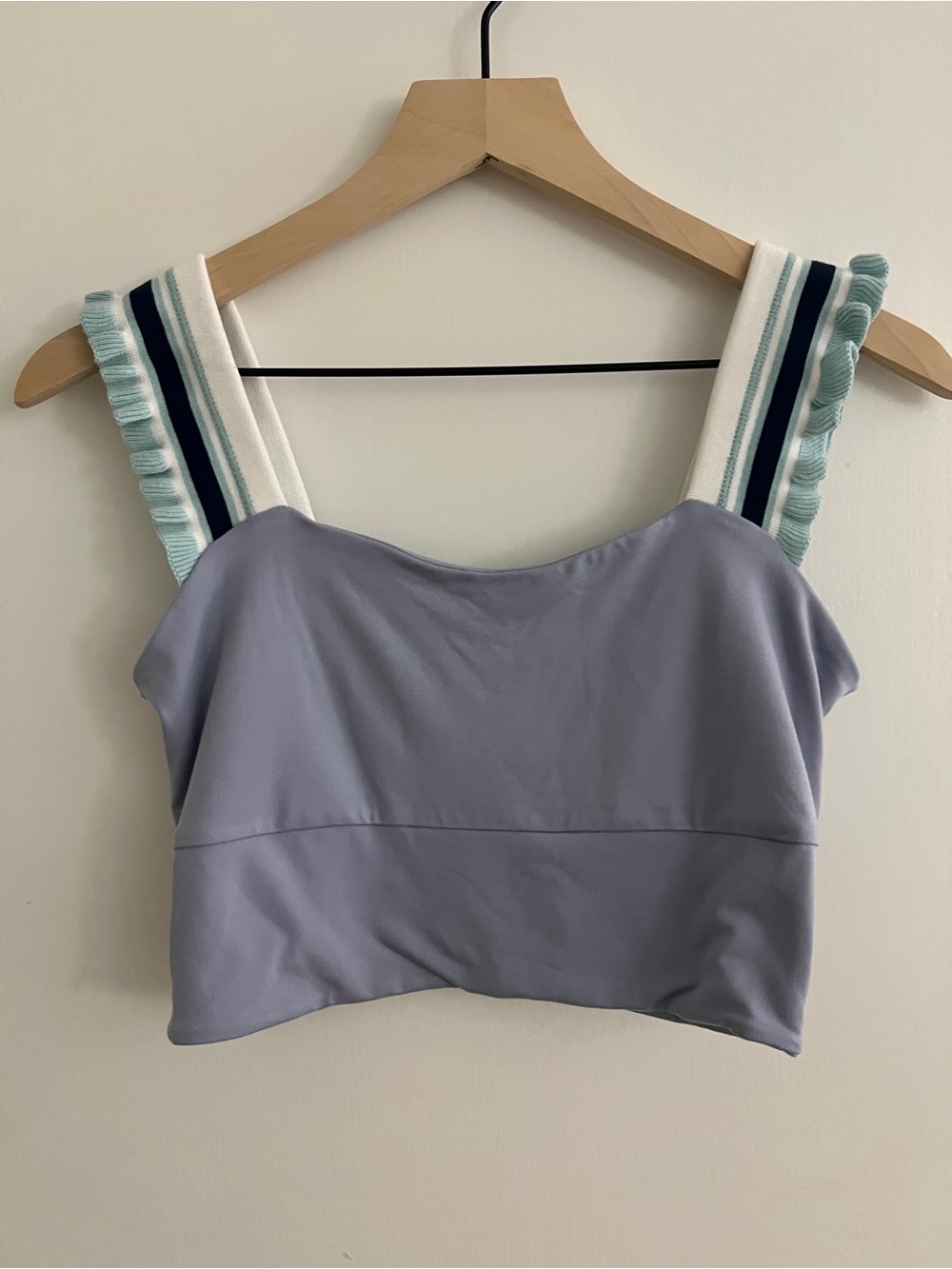 FP Movement by Free People Lavender Crop Tank with Striped Ribbon Straps - Picture 2 of 11